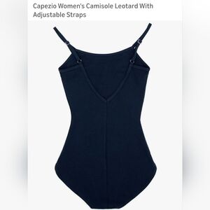 Capezio Dark Black Camisole Leotard with Adjustable Straps. W-22